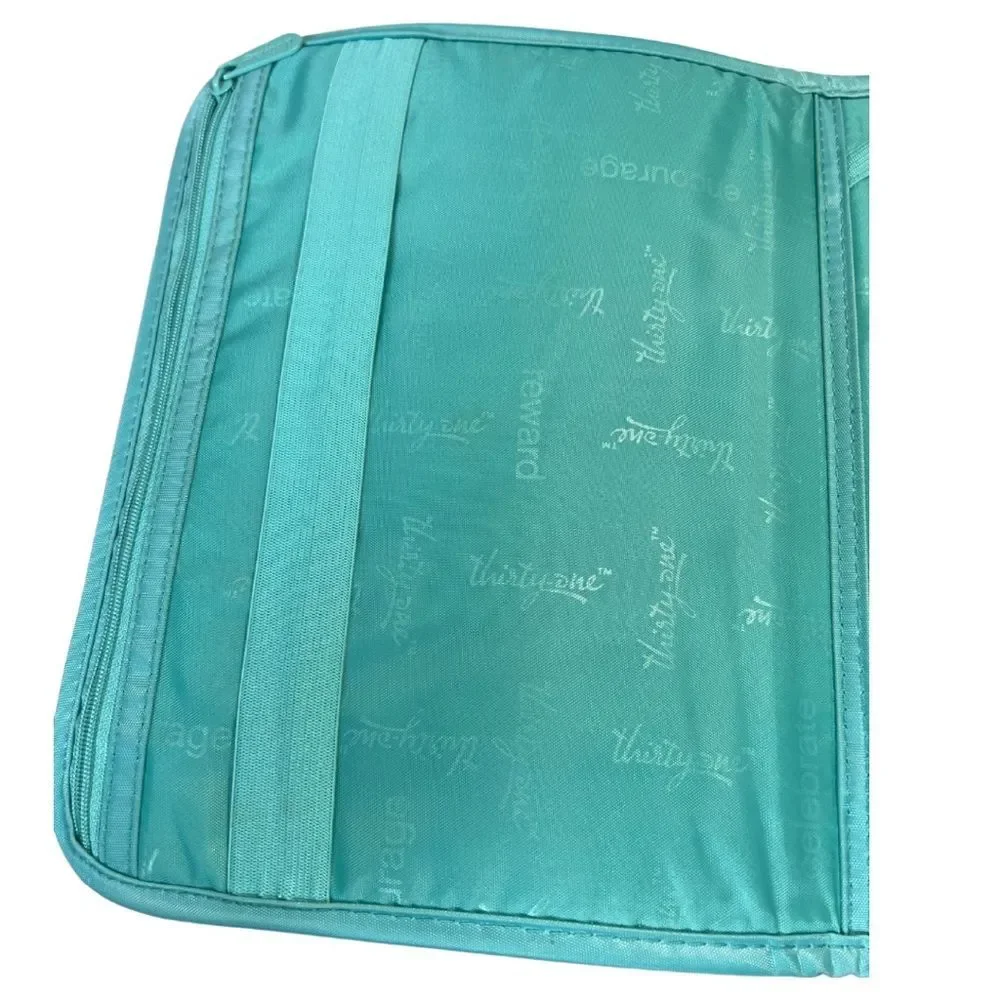 Thirty One Fold it Up Organizer Navy Wave Paper Notebook Holder Stationery